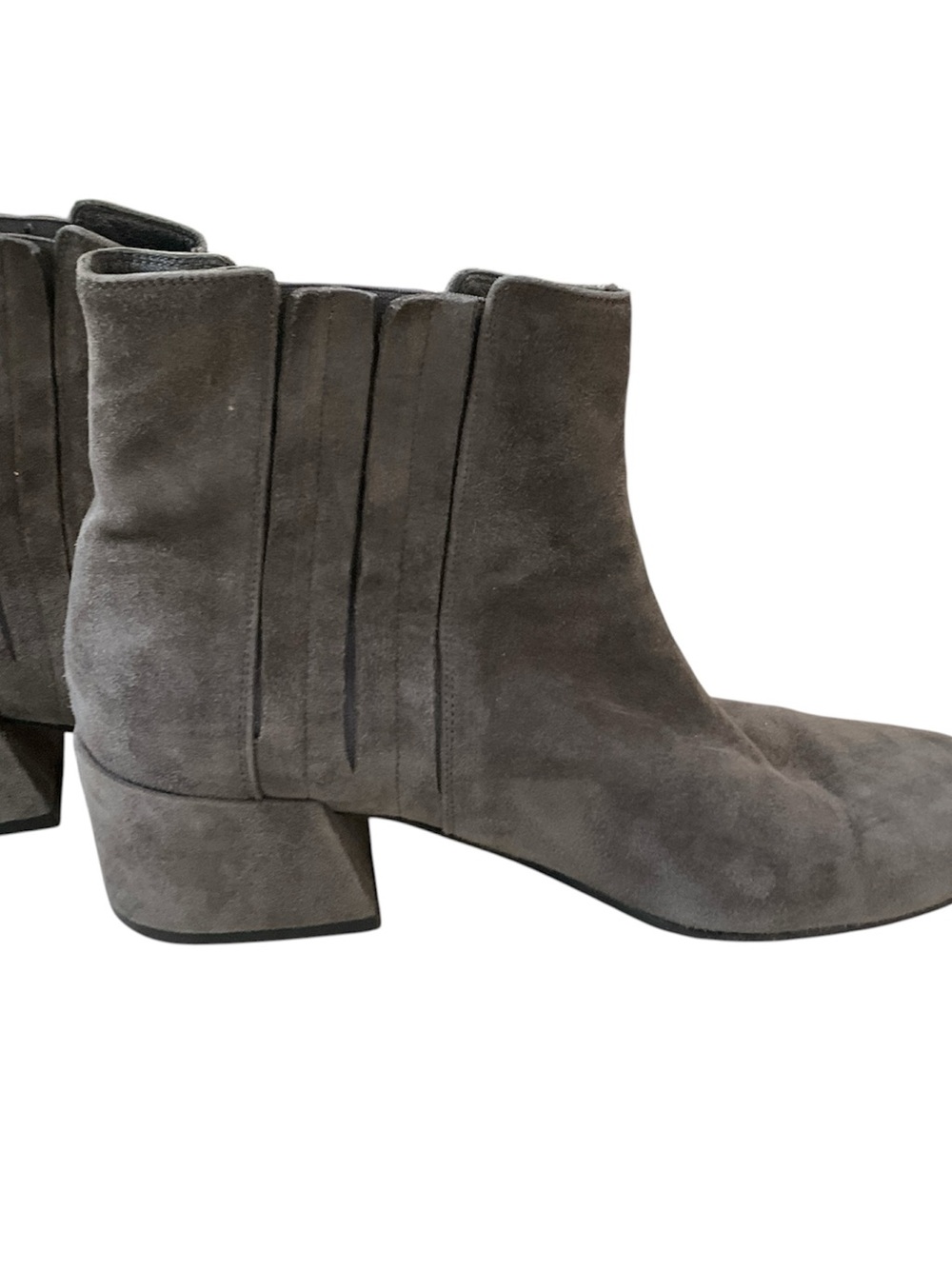 Vince Women's Grey Suede Ankle Boots - Modern Block Heel